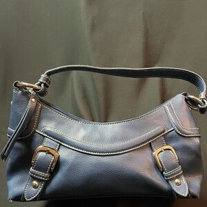 a.n.a Navy Blue Shoulder Bag with Buckle Accents